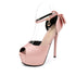 Elegant Peep Toe Platform High Heels Pumps for Women - Stylish Wedding Shoes with Stiletto Heels & Slingback Design Perfect for Brides and Special Occasions